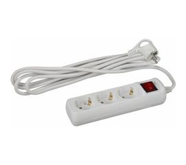 Удлинитель ЭРА U-3es-3m Россия с заземлением, 3x1мм2, 16A, ПВС, с выкл, 3гн, 3м Б0028378 