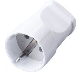 Переносная одноместная розетка STEKKER с заземляющим контактом, пластик 250В, 16А, IP20, белая 32853 