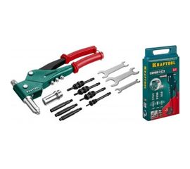 Поворотный заклепочник Kraftool "Combo3-M6" в кейсе резьбовые М3-М6, вытяжные 2.4-4. мм, штифты М4-М6 из алюминия, стали, нерж стали 31178_z01 