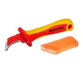 Диэлектрический нож электрика с "пяткой", изогнутый Kraftool KN-7, 45400 