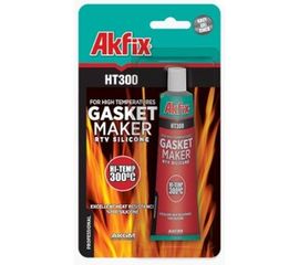 Термостойкий силиконовый герметик Akfix HT300, черный, 50 мл SA113 