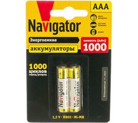 Аккумулятор Navigator NHR-1000-HR03-BP2, 1000mAh, AAA, NiMH 17104 