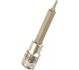 Бита-головка торцевая сатинированная удлиненная (HEX; 1/2"; H3) KRAFTOOL 27909-03 