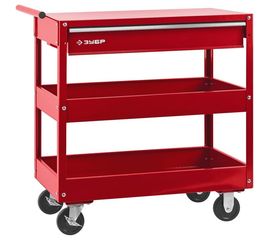 Инструментальная тележка Зубр МАСТЕР 1 ящик + 2 полки, 737x383x785мм 38912 