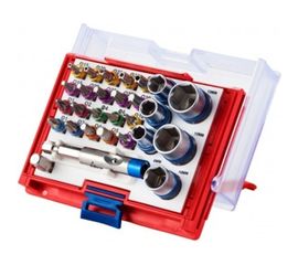 Набор вставок бит 1/4, TORX, HEX, PZ, PH, SLOT, 28 предметов МАСТАК 058-10028C 