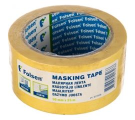 Малярная лента FOLSEN желтая, 60oC, 50мм x 35м 0213550 