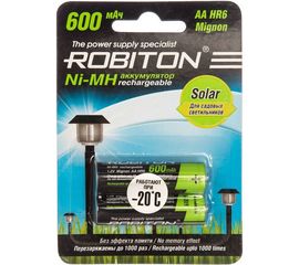 Аккумулятор ROBITON 600MHAA-2 SOLAR BL2 (2шт) 13905 