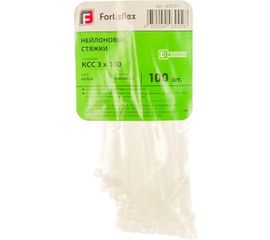 Нейлоновые стяжки FORTISFLEX КСС 3х100 мм белый 100 штук  49391 