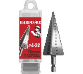 Сверло по металлу шаговое (4-32 мм; 15 ступеней) Hardcore 142432 