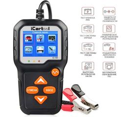 Тестер аккумуляторных батарей iCarTool IC-105, АКБ 12В, до 2000А, тест системы пуска и зарядки, печать и хранение результатов 