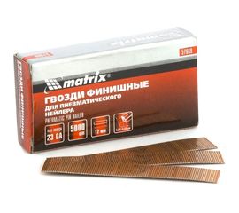 Шпильки финишные 23GA для пневматического нейлера 5000 шт MATRIX 57669 
