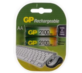 Перезаряжаемые аккумуляторы GP 210AAHC AA, емкость 2100 мАч - 2 шт. 210AAHC-2DECRC2 