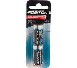 Аккумулятор ROBITON 16340 550мАч с защитой, 3.7В, BL2, 2шт 12224 