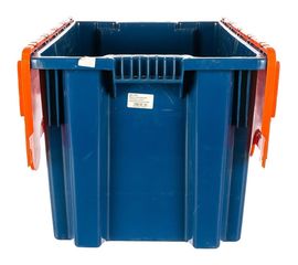 Ящик п/э 600х400х350, сплошной, синий с оранжевой крышкой Тара.ру 18661 