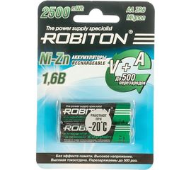 Аккумулятор ROBITON 2500NZAA-2 Ni-Zn AA 2500мВтч, 1500мАч BL2 (2шт) 15021 
