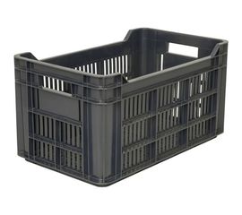 Ящик п/э Тара.ру 500х300х264 с перфорацией, чёрный 01305 