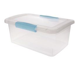 Ящик для хранения Branq Laconic с защелками 9 л небесный прозрачный BQ2513НБСПР 