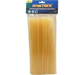 Клей жёлтый, прозрачный (33 шт; 11х300 мм) для клеевого пистолета ПРАКТИКА 641-664 