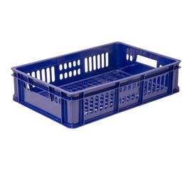 Хлебный ящик п/э 600х400х150 с перфорацией синий Тара.ру 15657 