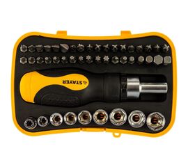 Реверсивная отвертка с битами и торцевыми головками 46шт STAYER MASTER ТECHNO 25084-H46 