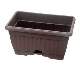 Балконный пластиковый ящик с поддоном ПРОТЭКТ коричневый ЯБ-30 К 
