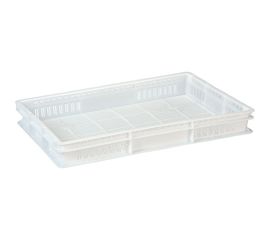 Ящик п/э с перфорацией 600x400x75 белый морозостойкий Тара.ру 04656 