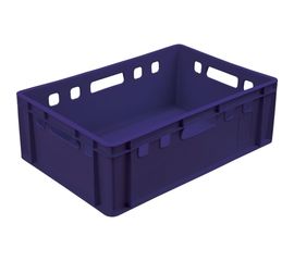 Мясной ящик п/э 600х400х200 сплошной, синий Тара.ру Е2 00385 