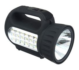 Аккумуляторный фонарь прожектор ЧИНГИСХАН 18 SMD, 1 Вт, LED, шнур 220В, резинопластик 198-041 