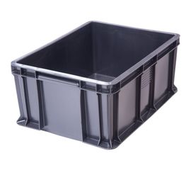 Ящик п/э Тара.ру 400х300х180 мм сплошной с внешней ручкой черный 19486 