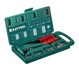 Заклепочник с литым корпусом Kraftool "X-3" 2.4-4.8 мм - алюминий и сталь; d=2.4-4.0 - нрж сталь, в кейсе, с набором заклепок 31170-H6_z01 