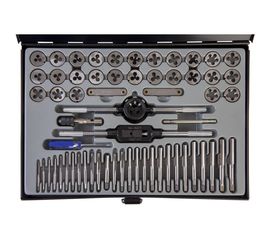 Набор метчиков и плашек WIEDERKRAFT М3-12 и 4-40 - 1/8NPT27, 60 предметов WDK-DT3060 