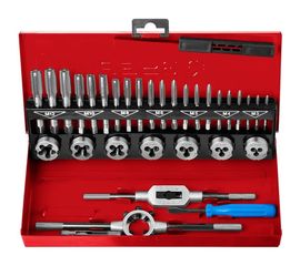 Набор метчиков и плашек, сталь 9ХС, 32 предмета ЗУБР МАСТЕР 28129-H32_z01 