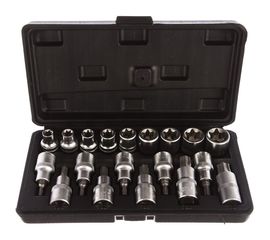 Набор головок TORX E10-E24, Т20-Т70 DR1/2", 19 шт., в пластиковом кейсе АвтоDело 39840 14635 