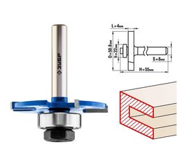 Фреза горизонтально-пазовая ПРОФЕССИОНАЛ (50.8х4х55 мм; хвостовик 8 мм) Зубр 28757-50.8-4 