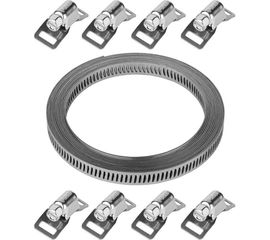 Набор Зубр ЭКСПЕРТ хомут универсальный, нержавеющий, 3мх8мм, 8 замков 37811-H8 