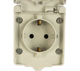 Розетка ЭРА 11260203, 2PE, IP65, шторки, 16A, 250В, ОУ, серый, 10/100/1600 Б0035990 