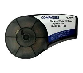 Лента Русмарк BM21-500-499, 12.7мм/4.87м нейлон, черная на белом BMP21 Plus , Китай RM110894 