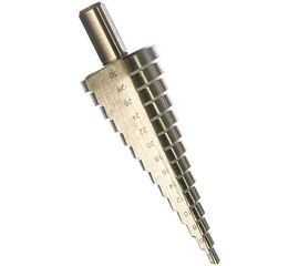 Сверло МАСТЕР ступенчатое по сталям и цветным металлам (4-30 мм; 14 ступеней; L100 мм; 3-х гран.хв.10 мм) Зубр 29665-4-30-14 