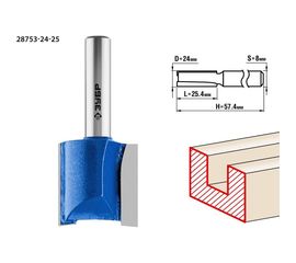 Фреза пазовая прямая ПРОФЕССИОНАЛ (24х25х57.5 мм; хвостовик 8 мм) Зубр 28753-24-25 