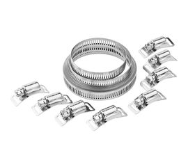 Набор Зубр ЭКСПЕРТ хомут универсальный, нержавеющий, 3мх12,7мм, 8 замков 37815-H8 