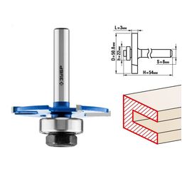 Фреза горизонтально-пазовая ПРОФЕССИОНАЛ (50.8х3х54 мм; хвостовик 8 мм) Зубр 28757-50.8-3 