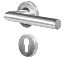 Гарнитур DOORLOCK DL 040/F-55 PZ L-form Rt нерж. сталь, универс. монтаж, розетка 55мм, шпиндель 8мм 73318 