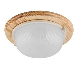 Светильник для бани и сауны FERON НБО 03-60-011 220V 60Вт Е27 IP54 дерево, клен, круг 11569 