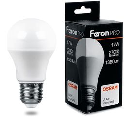 Светодиодная лампа FERON PRO LB-1017 шар E27 17W 2700K OSRAM LED 38038 