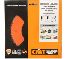 Диск пильный по цветным металлам и пластику (160х20х2,2/1,6 мм; Z56) CMT 296.160.56H 