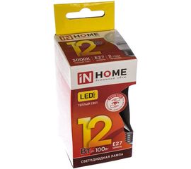 Светодиодная лампа IN HOME LED-A60-VC 12Вт 230В Е27 3000К 1080Лм 4690612020235 