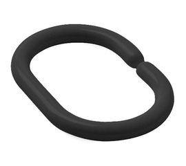 Набор колец для шторы в ванную комнату IDDIS цвет черный RID013P 