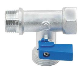 Шаровой кран FORNARA трехпроходной, латунь хpом, 1/2x3/4х1/2 В-Н-Н 10972 