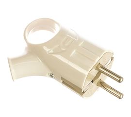 Вилка IN HOME угловая с кольцом с з/к 16А белая 4120 4690612009124 