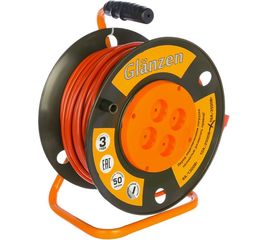 Силовой удлинитель на катушке 4 гн. ПВС 2х2,5 Glanzen EB-50-008 00-00000525 